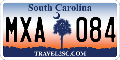 SC license plate MXA084
