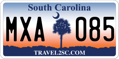SC license plate MXA085