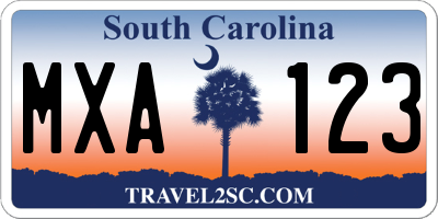 SC license plate MXA123