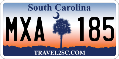 SC license plate MXA185