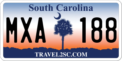 SC license plate MXA188