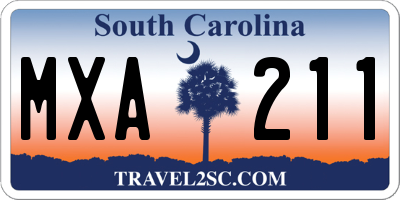 SC license plate MXA211