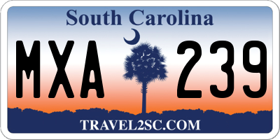 SC license plate MXA239