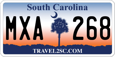 SC license plate MXA268