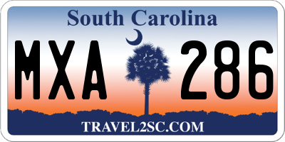 SC license plate MXA286