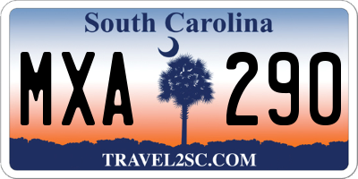 SC license plate MXA290