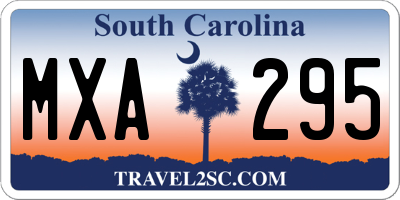 SC license plate MXA295