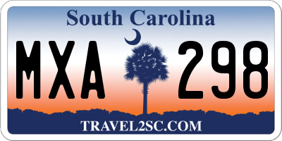 SC license plate MXA298