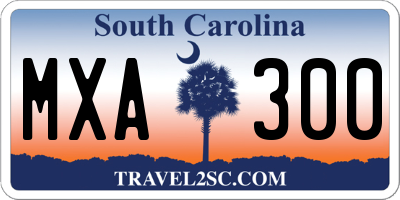 SC license plate MXA300