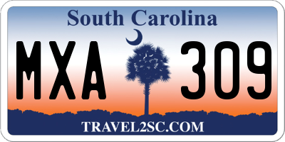 SC license plate MXA309