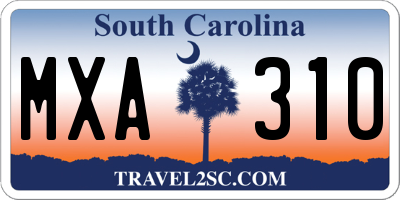 SC license plate MXA310