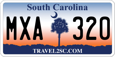 SC license plate MXA320