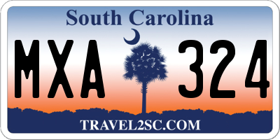 SC license plate MXA324