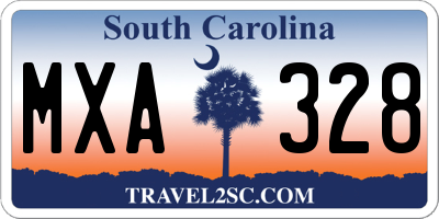 SC license plate MXA328