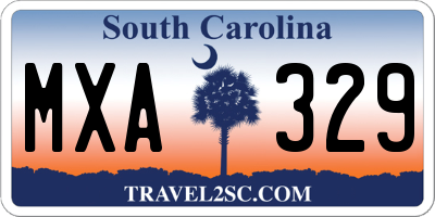 SC license plate MXA329