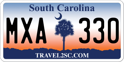 SC license plate MXA330