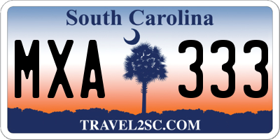 SC license plate MXA333