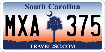 SC license plate MXA375