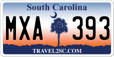 SC license plate MXA393