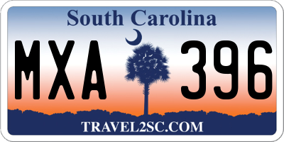 SC license plate MXA396