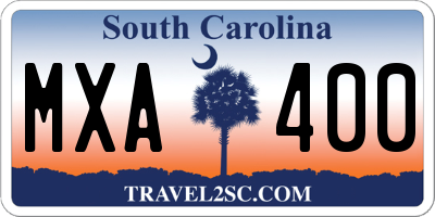 SC license plate MXA400