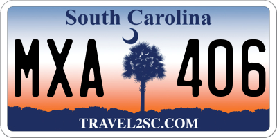 SC license plate MXA406