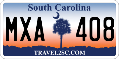 SC license plate MXA408