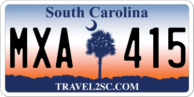 SC license plate MXA415