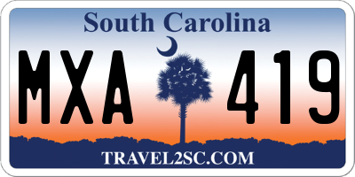 SC license plate MXA419