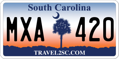SC license plate MXA420