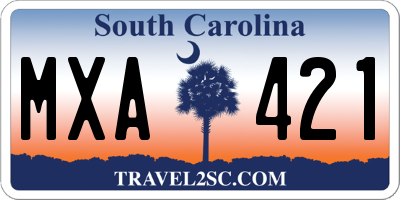 SC license plate MXA421