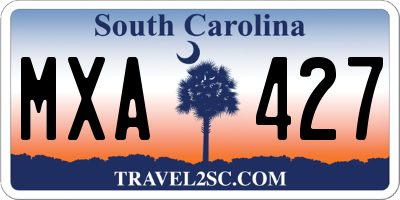 SC license plate MXA427