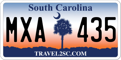 SC license plate MXA435