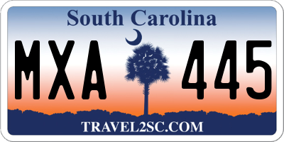 SC license plate MXA445