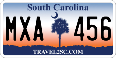 SC license plate MXA456