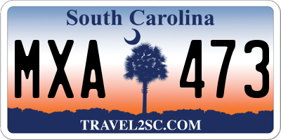 SC license plate MXA473