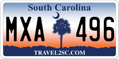 SC license plate MXA496