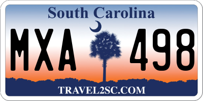 SC license plate MXA498
