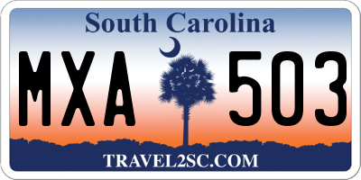 SC license plate MXA503