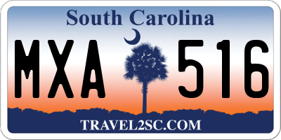 SC license plate MXA516