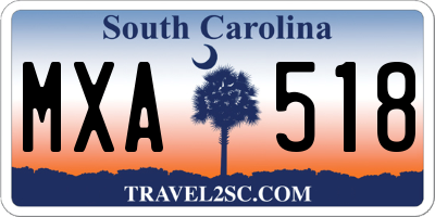 SC license plate MXA518