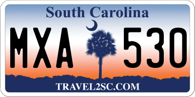 SC license plate MXA530