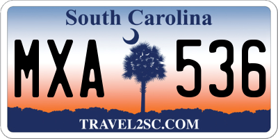 SC license plate MXA536