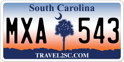 SC license plate MXA543
