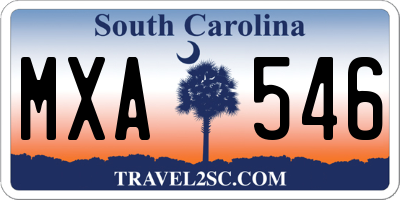 SC license plate MXA546
