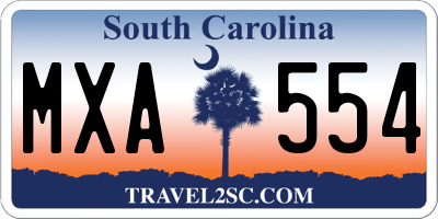 SC license plate MXA554