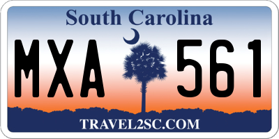 SC license plate MXA561