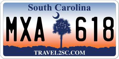 SC license plate MXA618