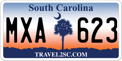 SC license plate MXA623