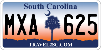 SC license plate MXA625